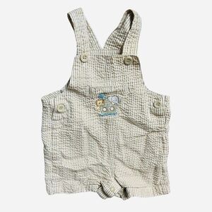 Baby Boys Starting Out Noah’s Ark Pinstripe Overalls Shortall - Sz 3 mo